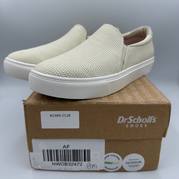 Dr. Scholl's Shoes - Dr. Scholl's Nova Slip On Sneakers Women 8M Cream‎ Snake Embossed New